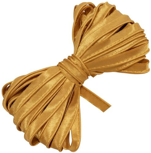 AERZETIX - C77255 - Cinta ribete 9 metros x 10mm - en poliéster - color oro - pasamanería galón ropa cojines edredones