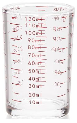120ML Petit Verre Doseur, Verre Doseur avec Balance, pour Bar, Fête, Cuisine, Cocktail, Vodka, Tequila