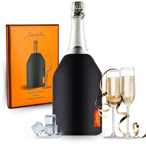 SIMPLEX DOMO Manicotto Refrigerante – Raffreddamento Extra Lungo – Flessibile per Vino, Spumante & Champagne – Impermeabile – Perfetto per Casa & Outdoor – Refrigeratore per Bottiglie di Vino