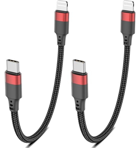 USB C to Lightning Cable Short 20CM, MFi Certified 2Pack 0.2M USB C to iPhone Charger Cable PD Fast Charging iPhone Cable Nylon USB C Lightning Cable for iPhone 14 13 12 11 Pro Max Mini X XS XR 8