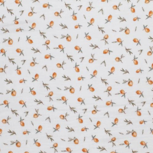 Musselin Stoff 100% Baumwolle | verschiedene Designs | Leo Eiscreme Tiermotive | ca. 135 cm breit | 130 g/m² | Meterware ab 50 cm (Vintage Lemons)