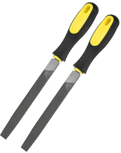 M METERXITY 2-Pack Lime Plate Métal 6 Pouces, Lime Diamant Acier Haut Carbone Lime À Main Avec Poignée PVC Pour Bois/Métal/Céramique/Verre/Pierre/Bijoux/Carrelage/Modèle/DIY/Affûtage