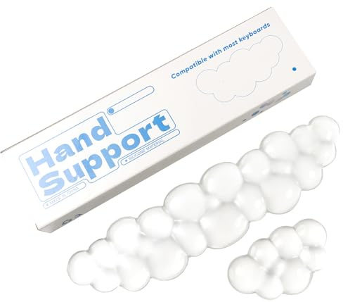 Ergonomische Gel-Cloud-Tastatur und Maus-Handgelenkauflage-Set - Klare Handgelenkauflage für Computertastatur 60%/68%/75%, Komfort & Unterstützung für Tippen und Spielen (Weiß)