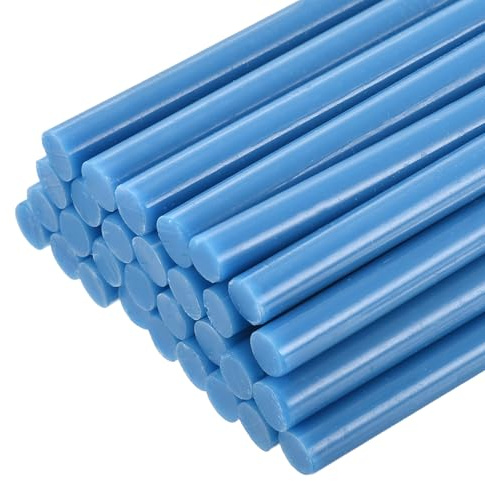 QUARKZMAN 30Pz Stick Colla a Caldo Dimensioni Standard per Pistola 7mm x 200mm Colla a Caldo Bastoncini Ricariche Piccoli e Molto Adesivi, Azzurro