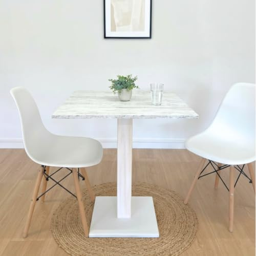 Generico BORD BAR | BISTROT | Fyrkant restaurang med mittfot 60/70/80 cm blandade färger (A428 antikvit - vit, 80 x 80)