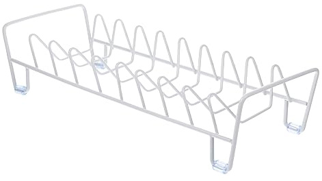 TOPPERFUN Escurridor De Platos y Cuencos Compacto Blanco, Plástico Resistente Diseño De Drenaje Rápido, Adecuado Para Cocina Doméstica y Profesional, 1 Unidad
