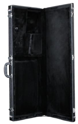 predolo Koffer für E Bass, Hartschale mit Sicherheitsschloss, Tragegriff, Leichte Instrumentenbox, Stoßfest, Bassgitarrenkoffer, Schwarzes Futter
