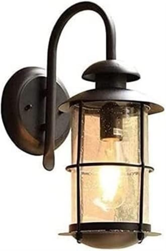 zh829wu711je Lampada a Parete, Luce murale in Stile Europeo Impermeabile E27 Antico piovuto Esterno con Pioggia antirust in Ferro battuto con applione, lampadario