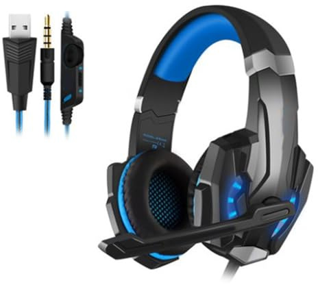 UncleS Casque De Jeu Confortable G9000 Écouteurs Supra-Auriculaires avec Microphone Antibruit Et Lumière LED Cache-Oreilles À Mémoire Douce