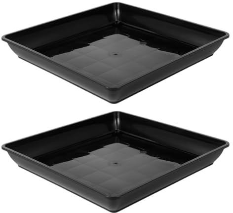 BCOATH Vassoio per Piante Rettangolare in Plastica Set da 2 Sottovaso Antigoccia per Vasi da Fiori per Spazi Interni Dimensioni 35 CM 30 X 20 X 4 CM Design Resistente