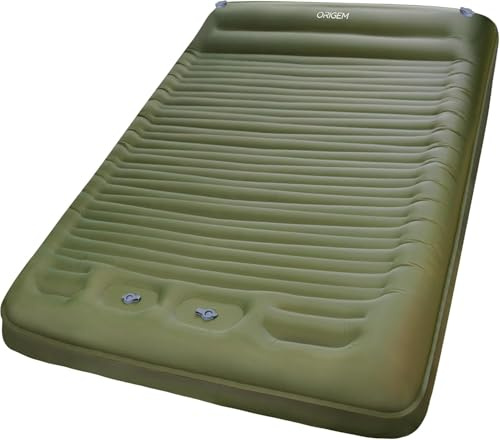 Origem Luftmatratze Camping14 cm, Isomatte für 2 Personen,145x200cm | Selbstaufblasbare luftmatratze mit Fußpumpe, Ultraleicht Doppel Camping matratze für Zelt, Rucksack, Wandern, Trekking