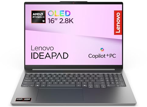 Lenovo IdeaPad Pro 5 Laptop | Copilot+ PC | 16 2.8K WQXGA OLED Display | AMD Ryzen AI 9 465 | 32GB RAM | 1TB SSD | AMD Radeon 880M Grafik | Windows 11 | QWERTZ | Grau | 3 Monate Premium Care
