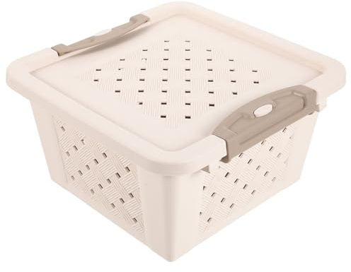 GALPADA Caja Transportadora Beige y Fácil de Limpiar para Hámster de Plástico Gran Capacidad para Mascotas Pequeñas y Viaje Seguro