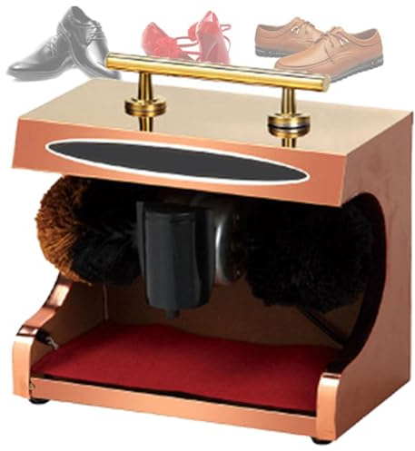 Electric Shoe Polisher Machine with Automatic Induction and Double Combination Brush, Overheating Power-Off Protection for Home and Commercial Use