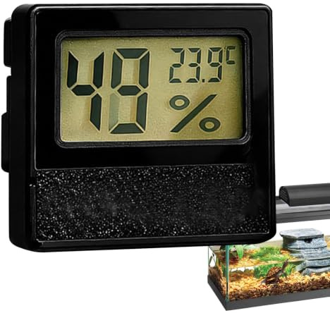 Hygrometer Reptile Small Magnetic Monitor | Reptile Tank Humidity Temp Meter for Leopard Gecko Hermit Crab Lizard Snake Tank Terrarium Enclosure Home Daily