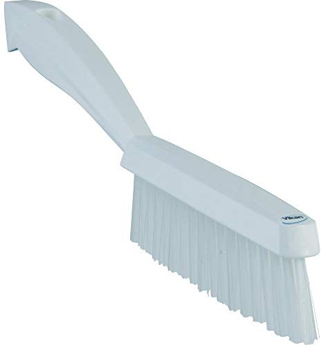 Vikan 41955 Slim, Stiff Bristles, Washing / Sweeping, Hand Brush, Fabric, Upholstery, Carpet, 300mm (White)
