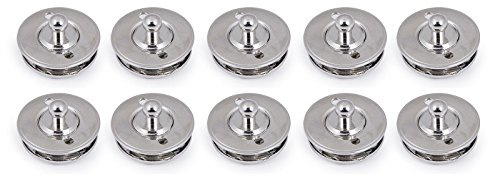 10 x Tenax Stoffschraube langes Gewinde, Messing vernickelt