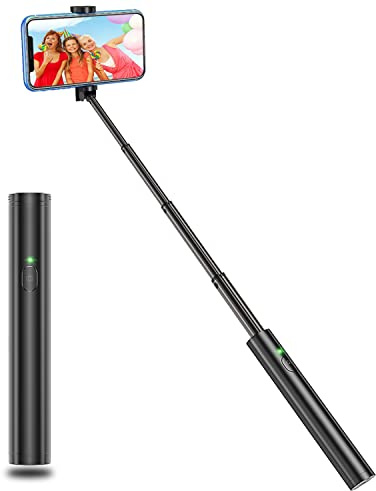 Vproof Perche à Selfie Bluetooth, en Aluminium léger Tout en Un, Extensible, Design Compact, Compatible avec iPhone 17/16/15/14 Pro Max/14 Pro/14/14 Plus/13 Pro Max/13 Pro, Galaxy S22