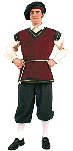 KarnevalsTeufel.de Herrenkostüm Knecht Diener Hofbewohner Mittelalter Historisch 3tlg. Set mit Mütze und Gürtel (X-Large)