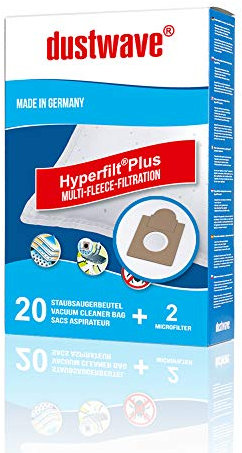 Megapack - 20 Staubsaugerbeutel | Filtertüten | Staubfilter passend für Base - BA 6002 / BA6002 Staubsauger - dustwave® Markenstaubbeutel/Made in Germany + inkl. Microfilter