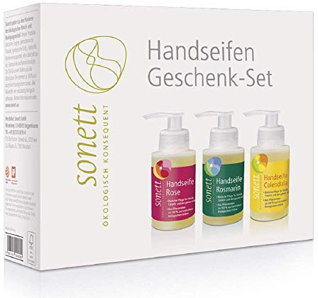 sonett Handseifen-Geschenkset Calendula - Rosmarin - Rose, 3 x 110 ml (2 x Set)