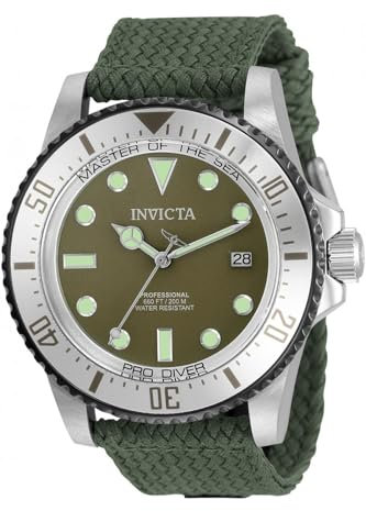 Invicta Pro Diver 35422 Herren Uhr - Wasserdicht - Analog - Automatikuhr - Edelstahl mit grünen zifferblat - 44mm