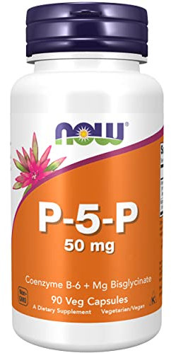 Now Foods, P-5-P, Piridoxal-5-Fosfato, Vitamina B6 Activa, 90 Cápsulas veganas, Probadas en Laboratorio, Sin Gluten, Sin Soja, Vegetarianas, No GMO