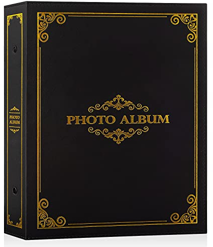 Lanpn Album Fotografico 10x15 400 Tasche, Tradizionale Finta Pelle Album Foto Portafoto Verticale Tascabile Tasca Nero