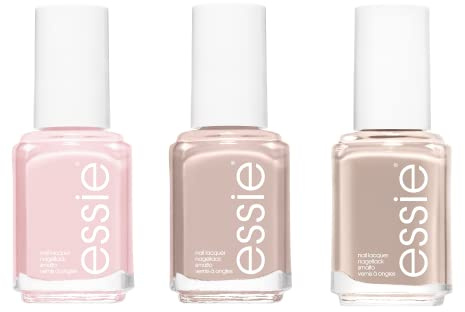 Essie Nude Neutrals Manicure Trio Bundle, Includes x1 Ballet Slippers, x1 Mademoiselle, x1 Topless and Barefoot Nail Polish Gift Set
