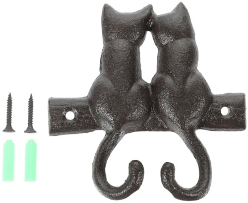 Cabilock Vintage Kleiderhaken Aus Eisen Katze Wandmontierter Retro Stil Haken Für Flur Und Schlafzimmer Dekorativer Garderobenhaken 4.92X4.72X1.18 Zoll
