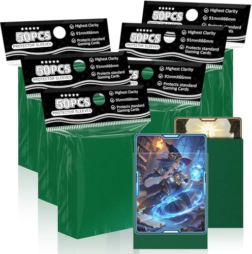 Kartenhüllen für MTG,Perfect Fit Standard Kartenhüllen für Trading Cards Sportkarten Baseballkarten TCG, stabil und schön mischbar (Grüne, 300)