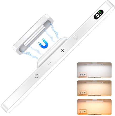 Ferswe 3W Dimmable Under Cabinet Kitchen Lights,Wardrobe Lights Adjustable 3 Colors,120 LED Stick On Mirror Light,2000mAh Rechargeable Battery Display Lights for Cupboard,Closet,Makeup,Bedroom,Wall