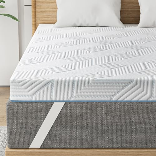 BedStory Surmatelas de 10 cm de hauteur 90 x 200 cm, surmatelas en mousse à mémoire de forme gel H3 et H4, housse lavable, surmatelas pour lit boxspring, camping-car et canapé-lit