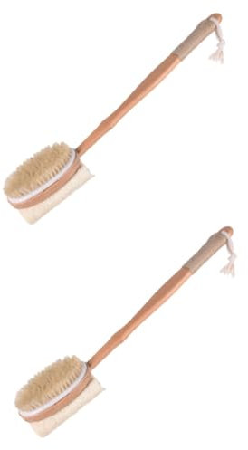 Beaupretty 2stücke Langstielige Doppelseitige Badebürste Mit Naturborsten Exfolierende Massagebürste Für Körperpflege Design Für Angenehmes Duscherlebnis