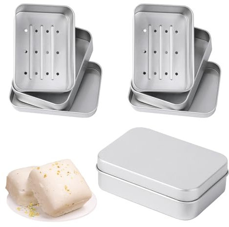 UKOFEW 3 Pièces Boîte à Savon en Aluminium,Porte Savons avec Égouttoir Amovible,Boite à Savon de Voyage,Boite à Savon Solide,pour la Maison ou Les Voyages