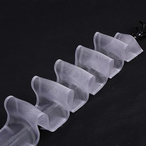TMTGTS Gardinenband 5M*10CM Schlaufenband zum Nähen Vorhangband zum Aufnähen Transparent Verdeckte Vorhangband zum Aufnähen Stegband Gardinenband DIY Vorhang Schlaufenband Breit Nylon Stegband