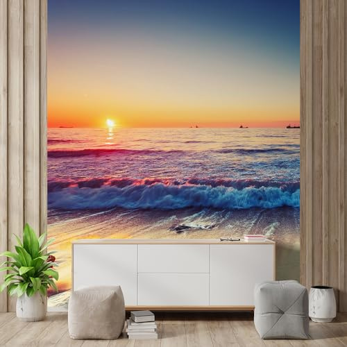 wall26 Wall Sticker/Wall Mural Beautiful Sunrise Over The Horizon, Not Peel and Stick, Non-Woven Wallpaper Decorative for Bedroom, Living Room, Office - 120x96 inches