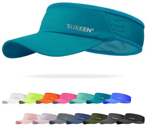 Sukeen Sports Sun Visor Men Women Lightweight Packable Cooling Stretchy Visor Hat for Running, Tennis, Golf