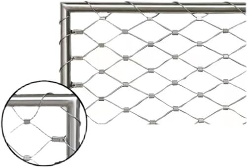 Yoeoefuo Maschendraht Maschendrahtzaun Drahtgitter Feinmaschig 1x10m 2x10m 3x10m 304 Flexibles Edelstahl-Seilnetz Geflügelkäfignetz Sicherheitsnetz Dekorzaun Geflügelnetz Zaunpfosten Geflügelzaun (Co