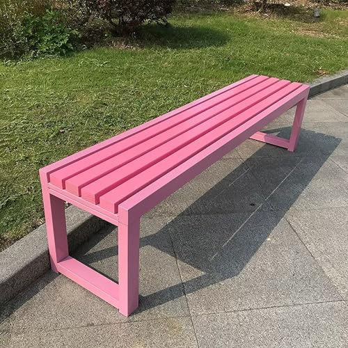 WXXSHGDW Outdoor Gartenbank Aus Metall, Terrassenbank für 2–3 Personen, Wetterfest, Parkbank in Mehreren Farben, für Garten, Veranda, Park, Tragfähigkeit 400 Kg(Color:Pink,Size:100cm/39in)