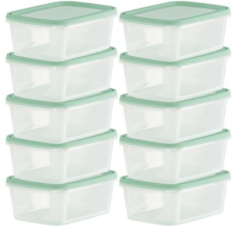 Checkmart [10 Packs Snap-On Airtight containers with Lids 500ml (0.5 Litre) Food Storage Containers, Meal Prep containers with lids- Leak Proof Microwave Freezer Dishwasher Safe Reusable