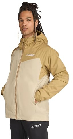 adidas Men's Terrex Multi 2L Rain.RDY Hiking Jacket, Cardboard/Savannah, Medium