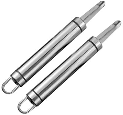 Garneck 2 Set Carotatore in Acciaio Inossidabile Torsolo per Ananas Strumento per Tagliare E Affettare L'ananas Levatorsoli Levatorsolo Carotatore Portatile Corer Silver 2 Pezzi * 2