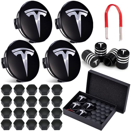 Tesla LEKEFETO Center navkapselset för modell 3 och Y, tillbehör, hjulmuttrar med Tesla-logotyp