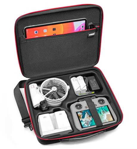 SYMIK for DJI Flip Case, Anti-water Splash, Anti-shock Compact Travel Shoulder Bag, Storage Nylon Case for DJI Flip Fly More Combo Drone Accessories, fits RC 2 / RC-N3, Charging Hub & Batteries (S400)