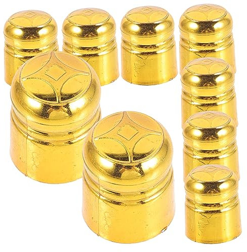 CANIGHT 10Pcs Golden Flag Decorative Finials Accessories for Outdoor Flagpoles Plastic Pennants Flag Pole Replacement Ornaments Easy Installation Adds Elegance to Flag Display