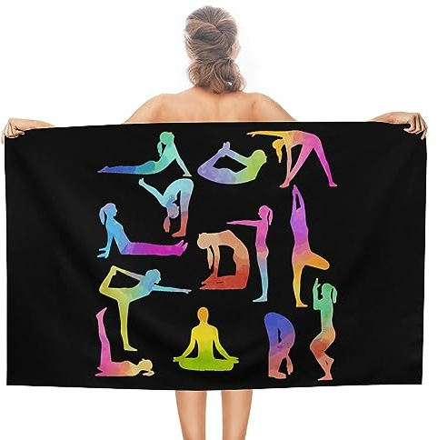 Qjjinxior Asciugamano da spiaggia, asciugamano da ginnastica, asciugamano assorbente per nuoto, sport, viaggi