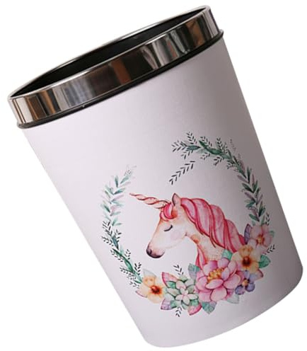 WEKAMOS Unicorn Waste Bin 12l Plastic Trash Container Cartoon Pattern Household Garbage Basket for Boys and Girls Room Living Room Paper Waste Basket