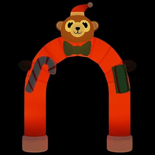 Arco di Natale gonfiabile 380 cm – Tessuto Oxford (100% poliestere) con rivestimento in PU – Impermeabile e durevole per giardino, giardino anteriore e decorazione della casa – Include illuminazione