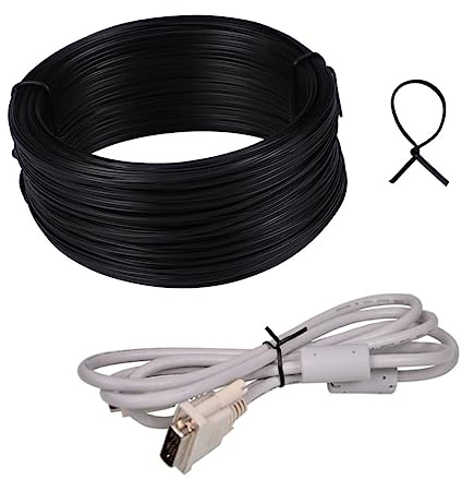 ibasenice Metros Alambre Forrado PVC Flexible para Ataduras Jardín y Manualidades Alambre de Hierro Recubierto para Plantas y Empaques Color Negro